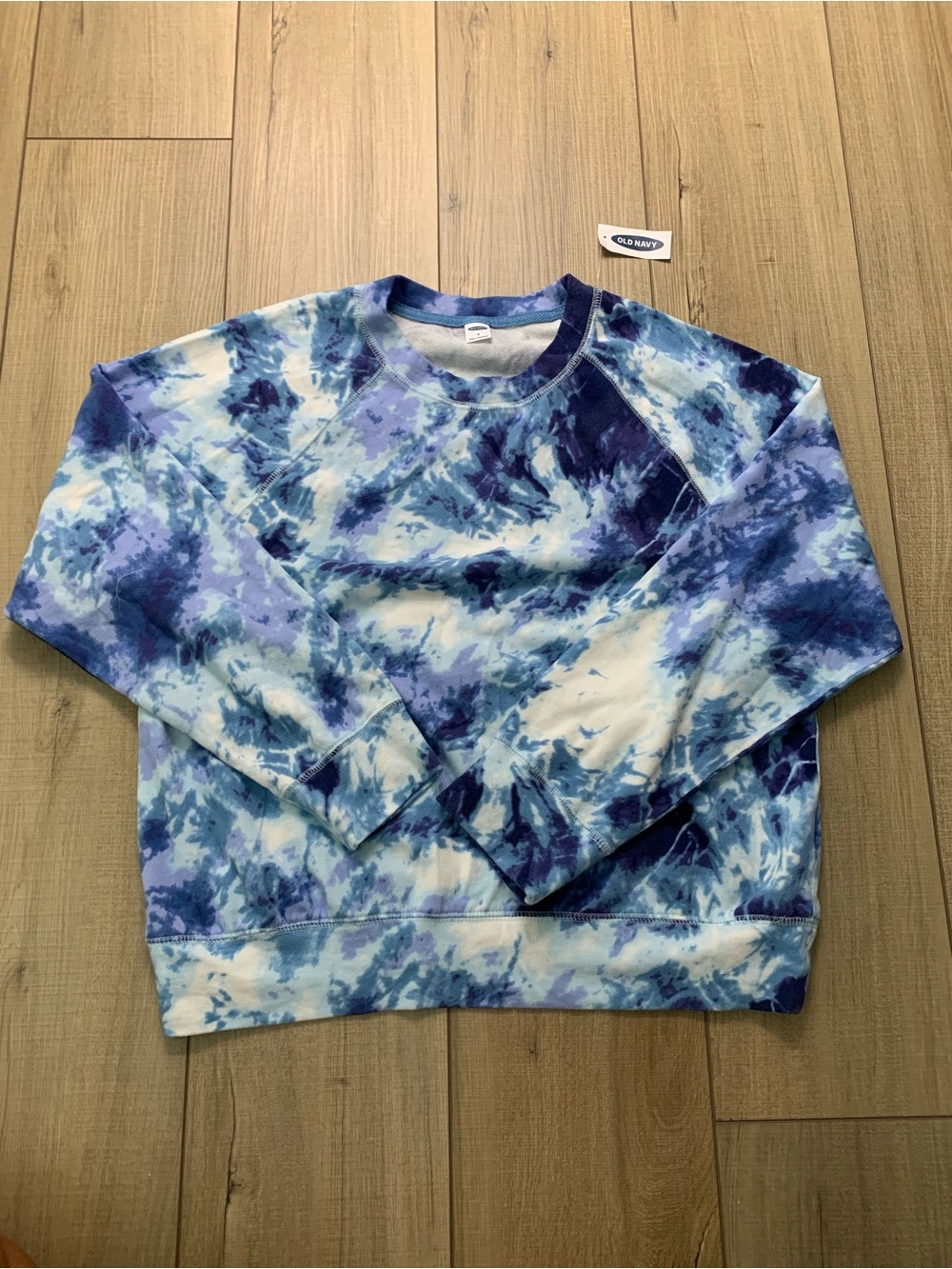 Old Navy Blue Tie-Dye Crewneck Sweater